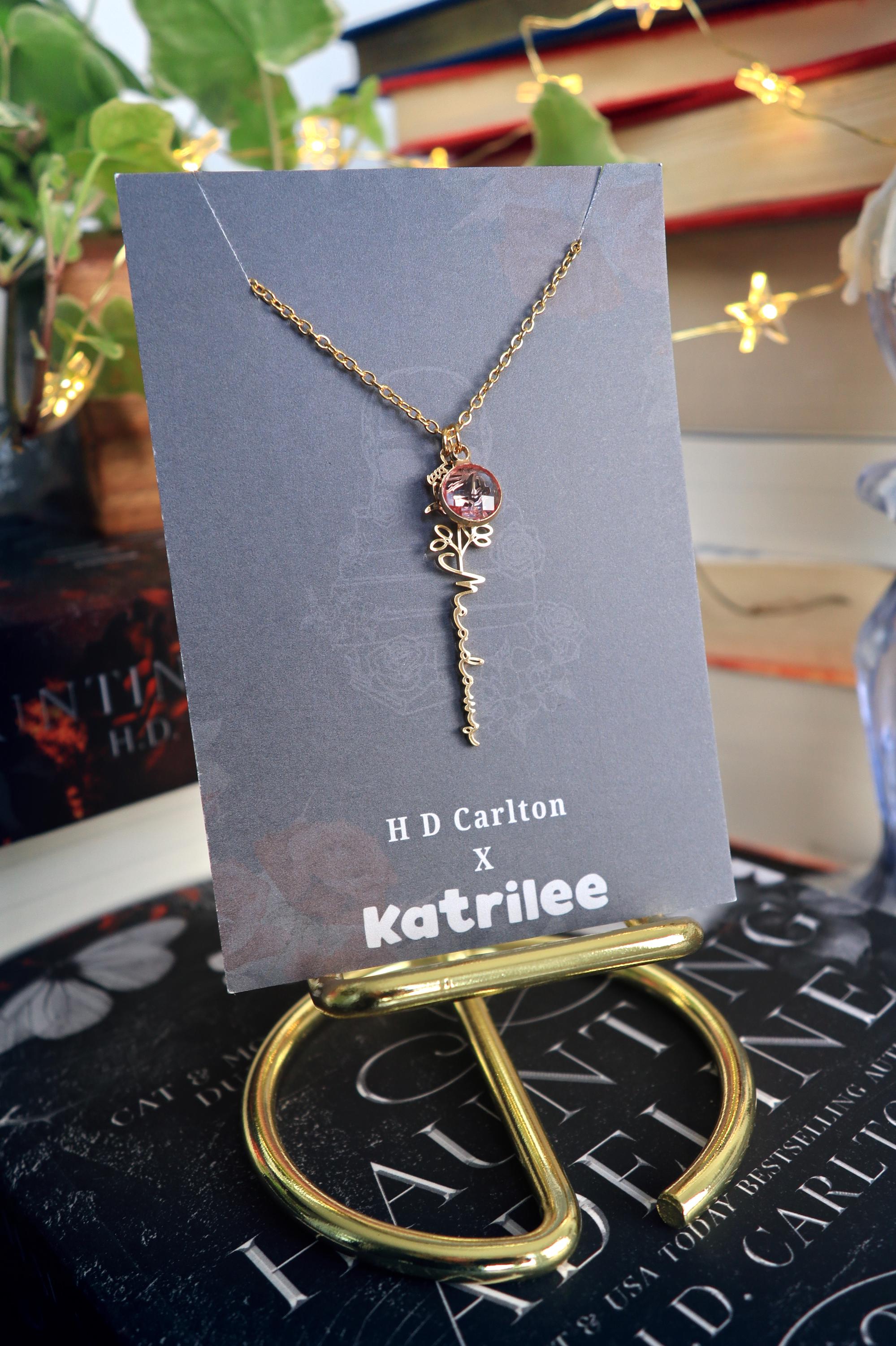 Haunting Adeline Meadows Stainless Steel Gold and Silver Name Necklace, H D Carlton Dark Romance Bookish Merch, Gift For Reader