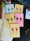 D20 Colourful Dice Sword Stainless Steel Dangle Earrings