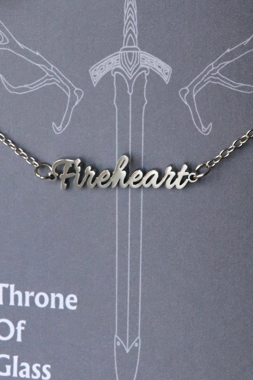 Officially Licenced Fireheart Stainless Steel Bracelet, Throne of Glass Merch, Bookish Gifts, Silver Gold Necklace Fantasy Romance Reader