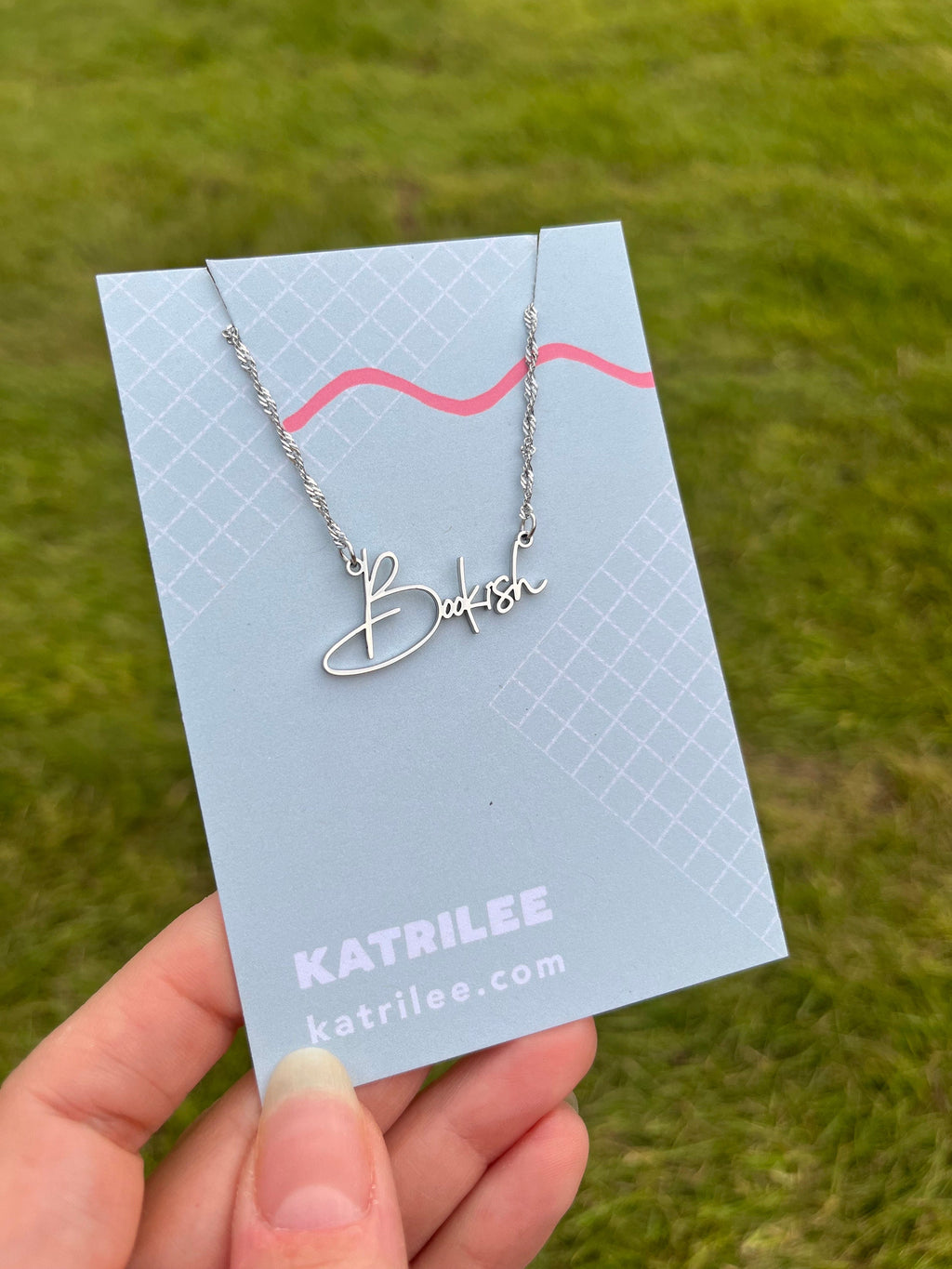 Bookish Stainless Steel Necklace, book bestie gift, laser cut name necklace, gold silver, bookish merch, gift for reader booktok bookstagram