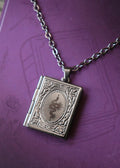 Snake Stainless Steel Engraved Book Locket Necklace