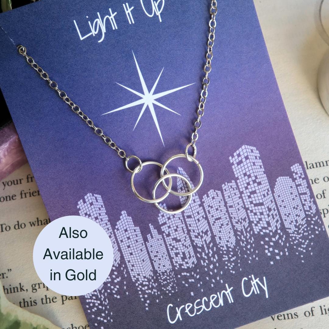 Officially Licenced Crescent City Archesian Amulet Necklace, Bryce Quinlan, Gold and Silver, Fantasy Books, Bookish merch, Reader Gift