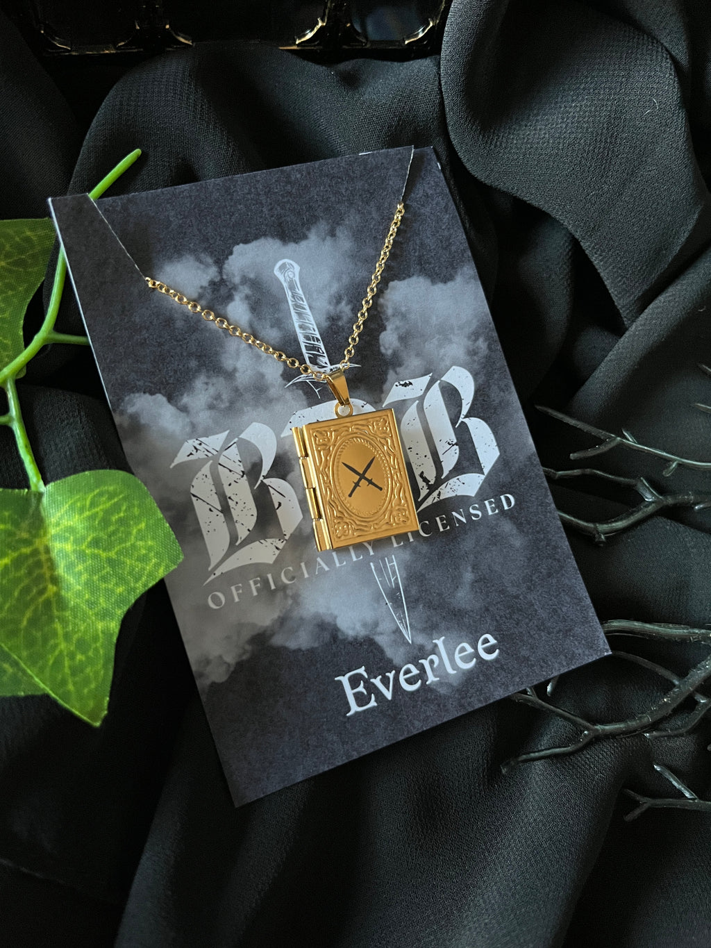 Crossed Dagger Stainless Steel Book Locket - Officially Licensed Black Dagger Brotherhood