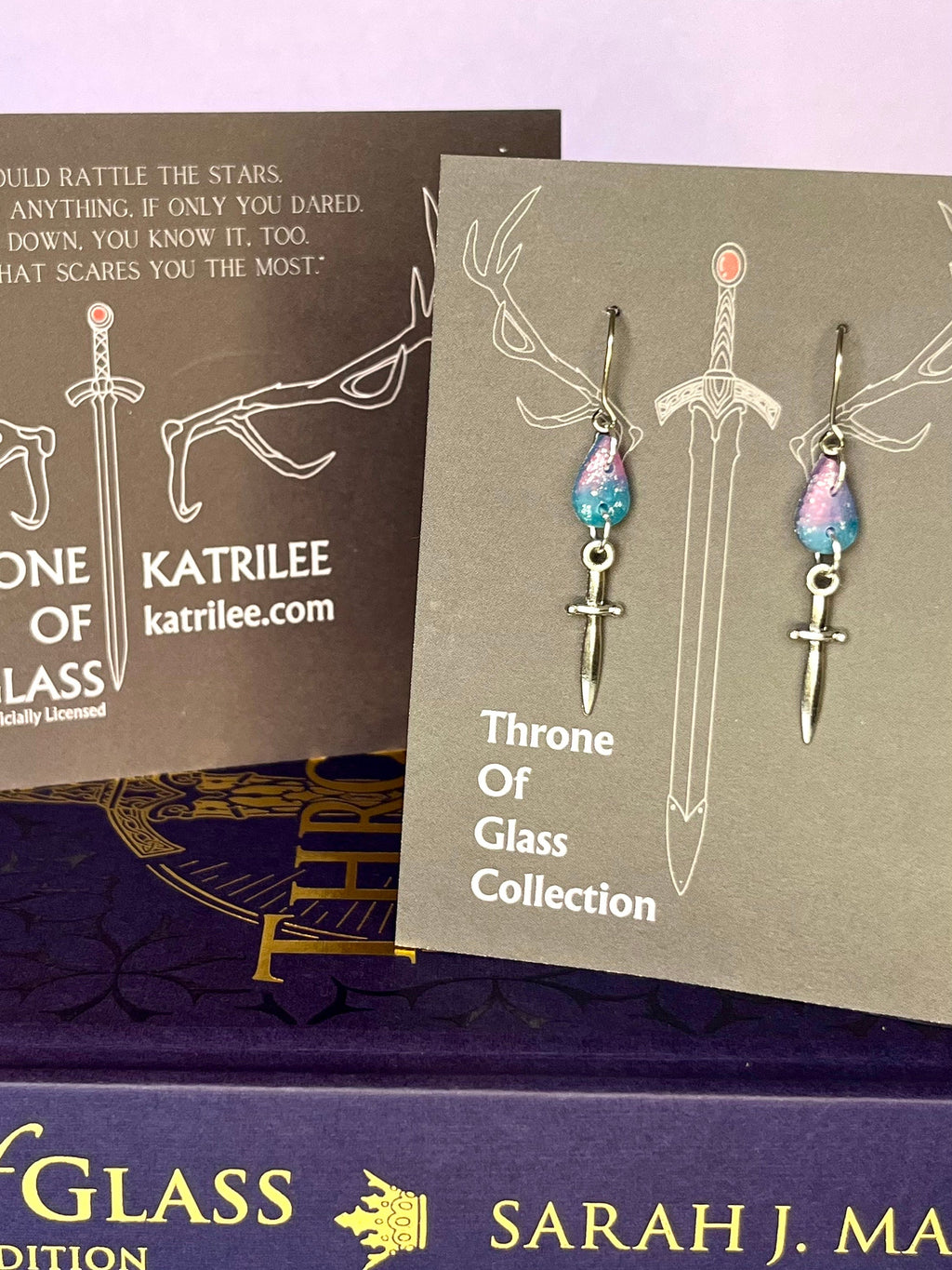 Officially Licenced Aelin Galathynius Fireheart Sword Stainless Steel Earrings, Throne of Glass Merch, Fantasy Books, Silver, Bookish Gift