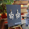 White Snake Earrings - Stainless Steel Gold and Silver