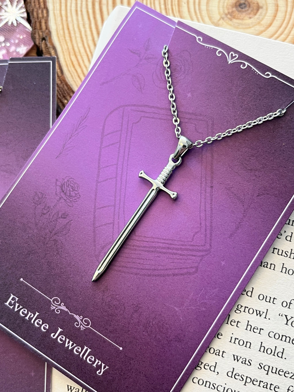 Silver Sword Stainless Steel Necklace Pendant
