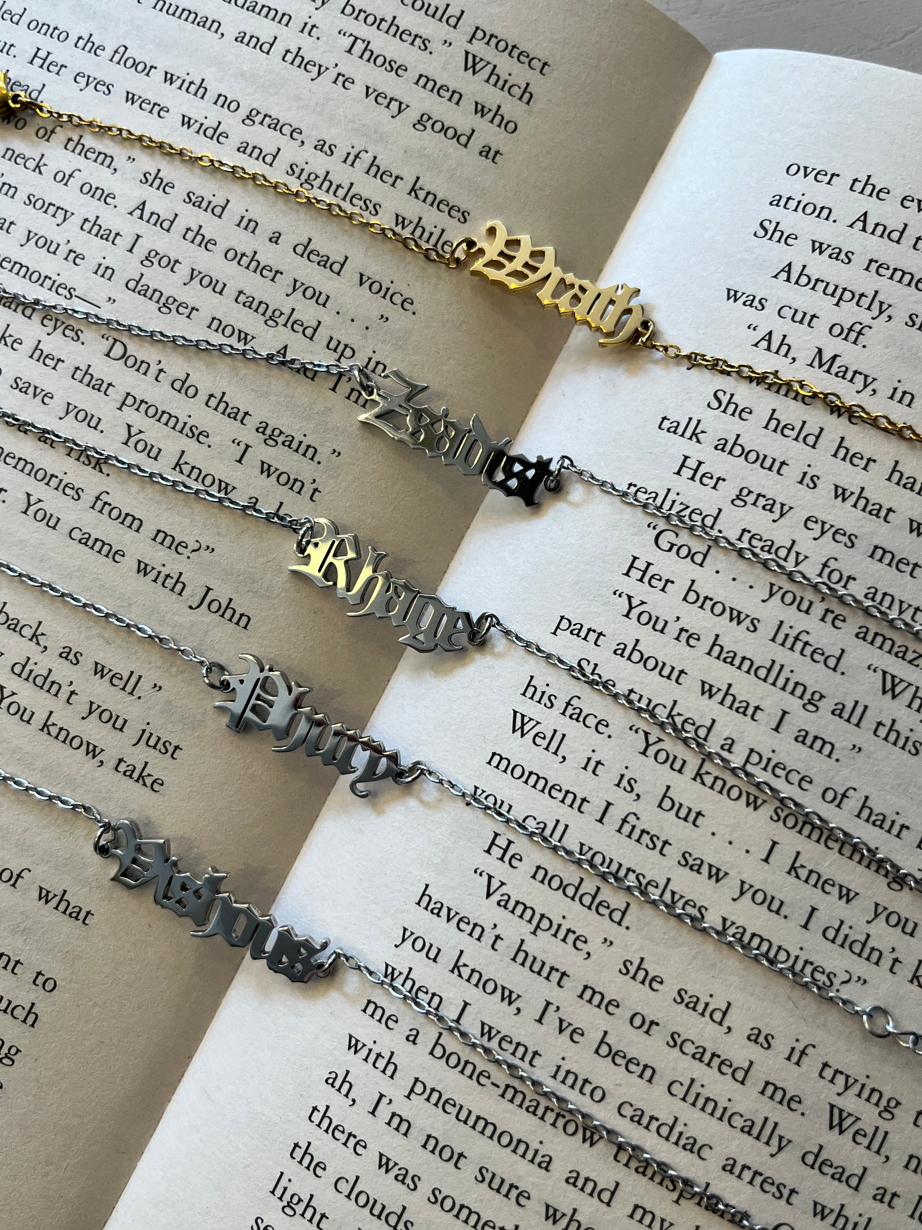 Black Dagger Brotherhood Name Bracelets Stainless Steel - Officially Licensed