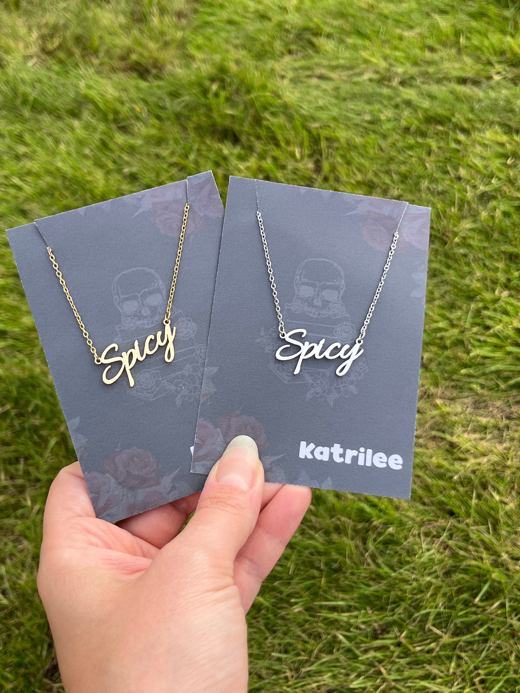Spicy Stainless Steel Necklace, book bestie gift, laser cut name necklace, gold silver, bookish merch, gift for reader, booktok bookstagram