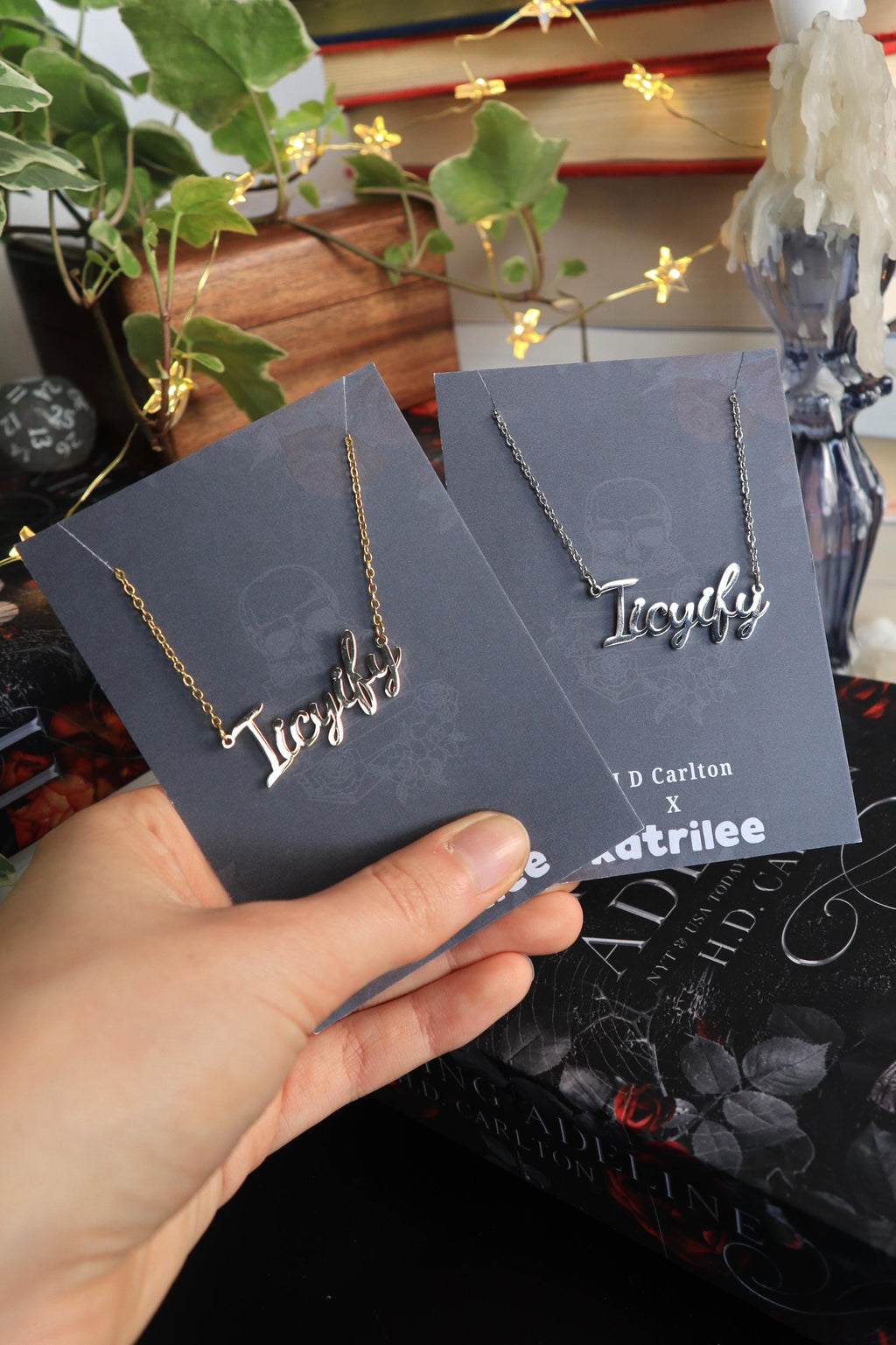 Haunting Adeline IICYIFY Stainless Steel Gold and Silver Name Necklace, H D Carlton Dark Romance Bookish Merch, Gift For Reader