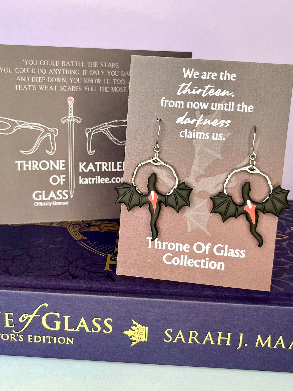 Officially Licensed Manon Blackbeak Wyvern Earrings, Handmade Polymer Clay Stainless Steel, Throne of Glass Merch Bookish Gifts Sarah J Maas