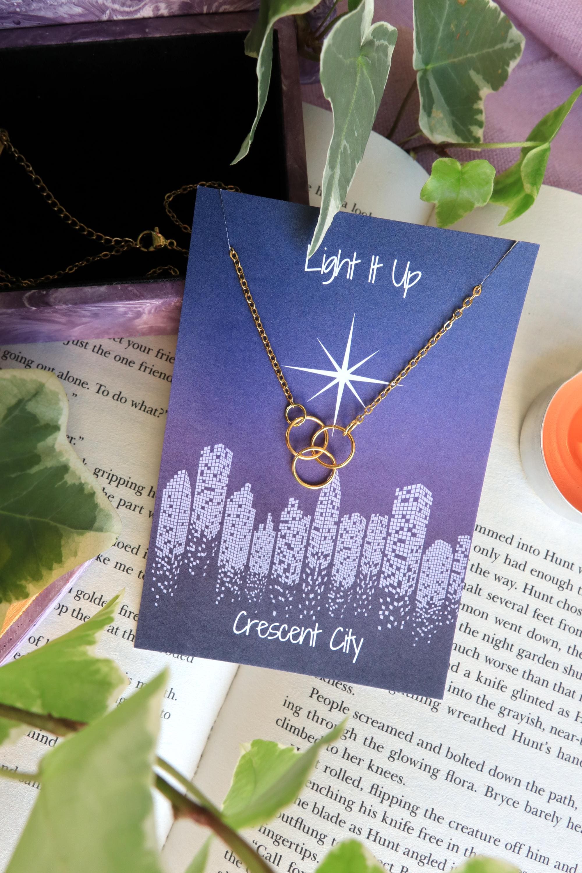 Officially Licenced Crescent City Archesian Amulet Necklace, Bryce Quinlan, Gold and Silver, Fantasy Books, Bookish merch, Reader Gift