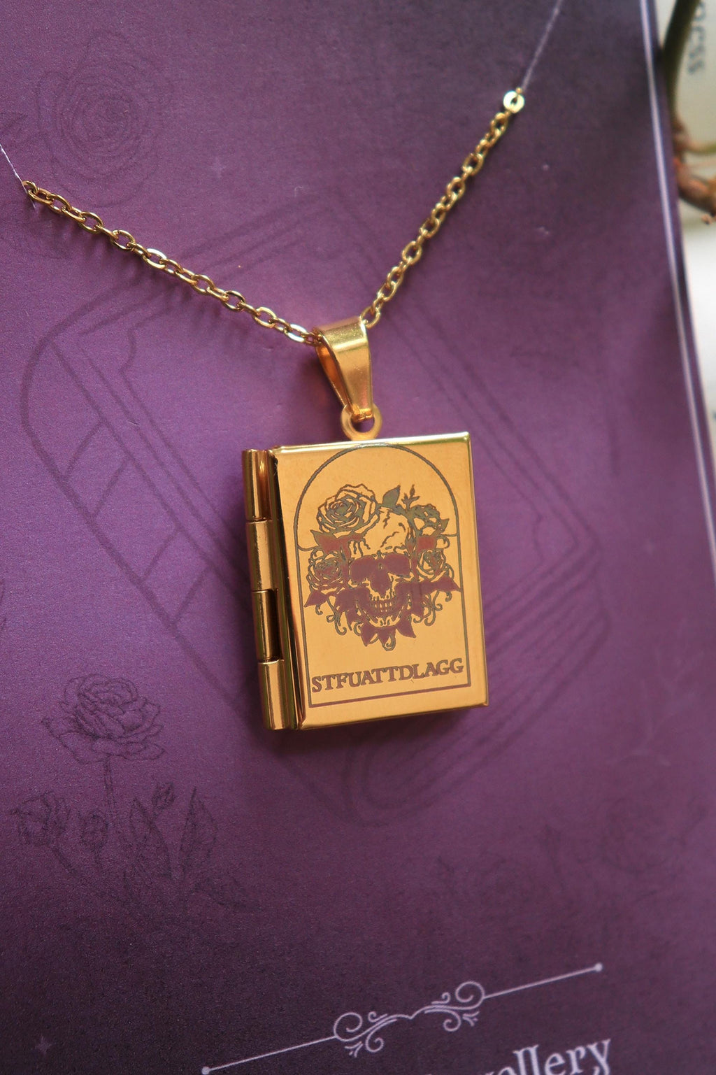 Romance Genre Book Locket necklace, Fantasy Dark Romance Cowboy necklace, silver gold stainless steel, bookish reader gift, picture locket