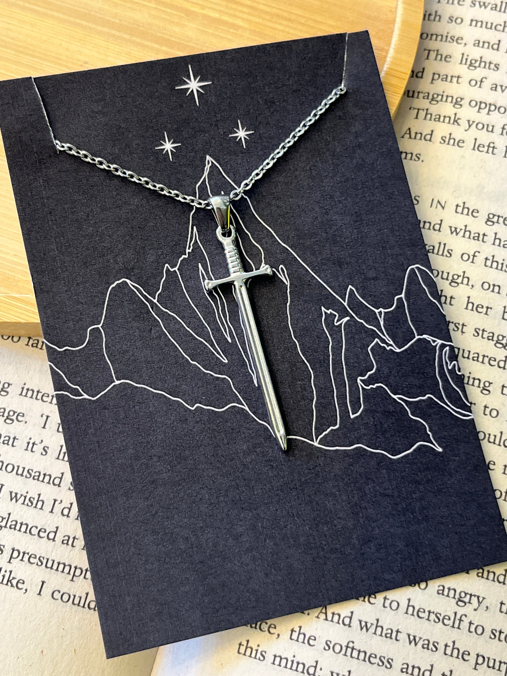 ACOTAR Nesta Stainless Steel Valkyrie Sword Necklace - Officially Licenced