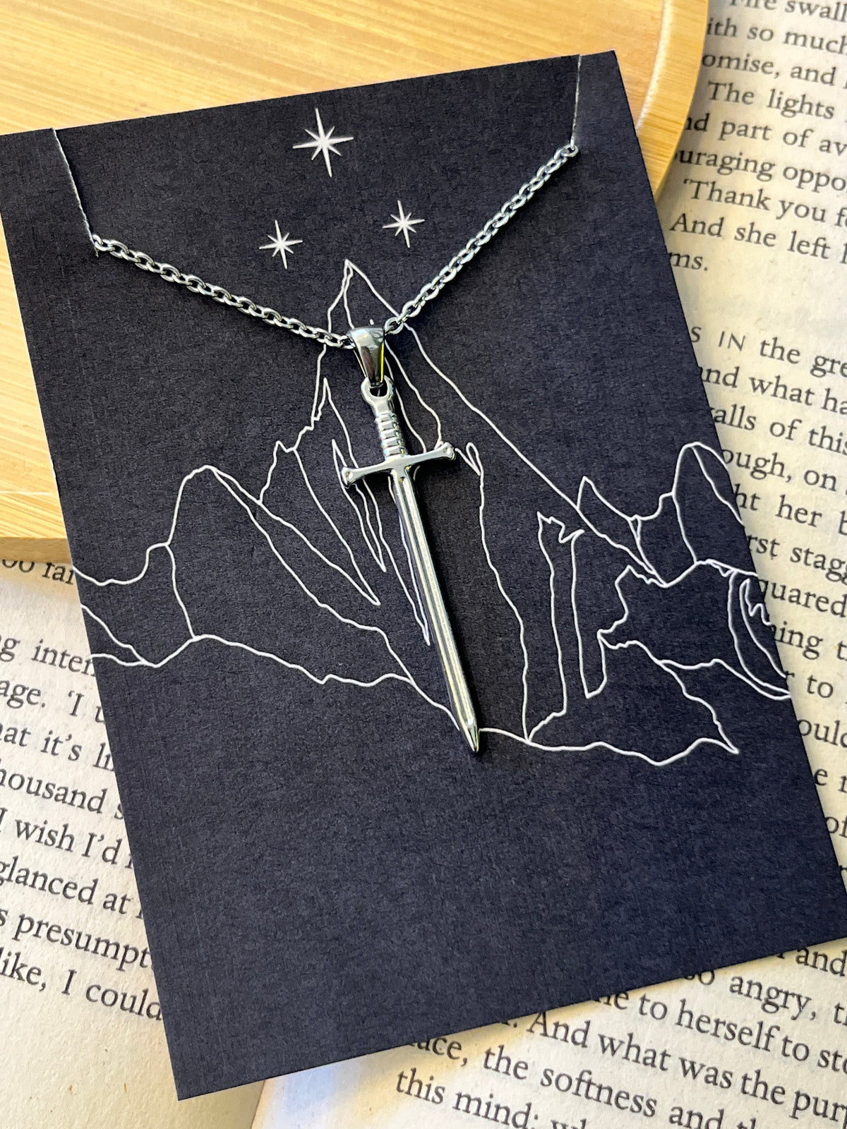 ACOTAR Nesta Stainless Steel Valkyrie Sword Necklace - Officially Licenced