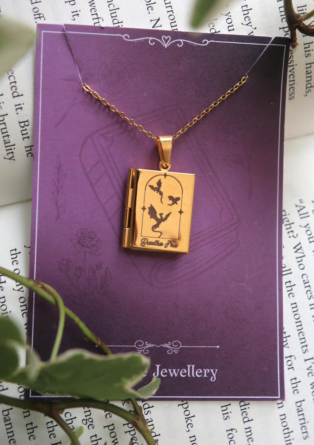 Romance Genre Book Locket necklace, Fantasy Dark Romance Cowboy necklace, silver gold stainless steel, bookish reader gift, picture locket