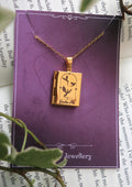 Romance Genre Engraved Stainless Steel Book Locket Necklace
