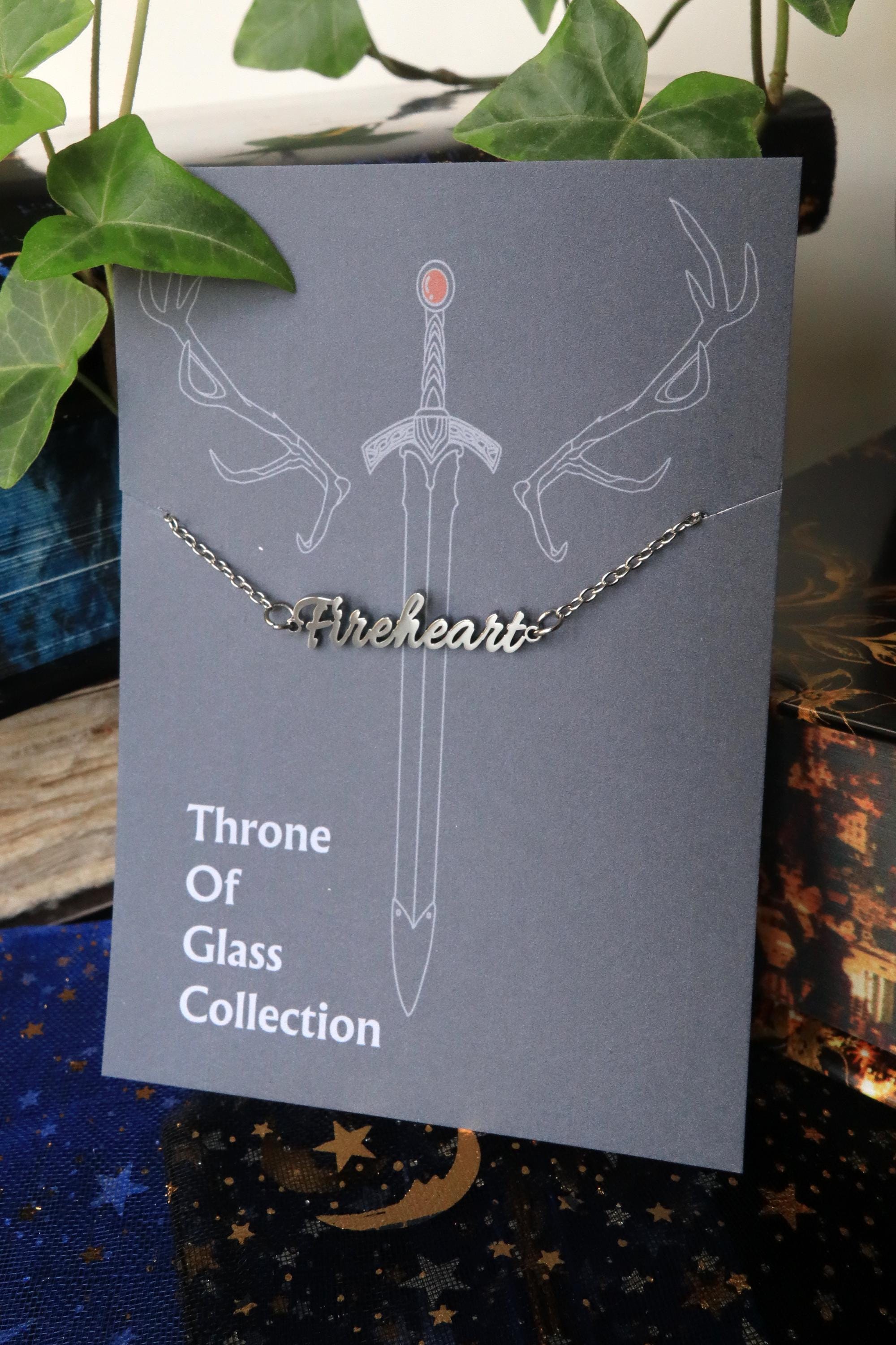 Officially Licenced Fireheart Stainless Steel Bracelet, Throne of Glass Merch, Bookish Gifts, Silver Gold Necklace Fantasy Romance Reader