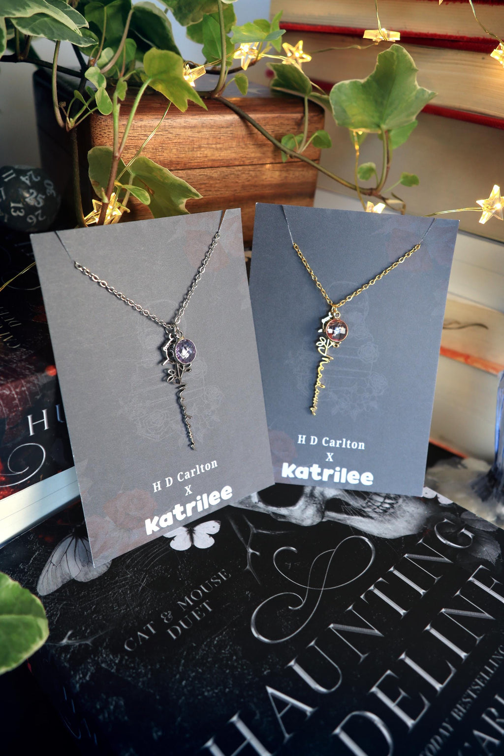 Haunting Adeline Meadows Stainless Steel Gold and Silver Name Necklace, H D Carlton Dark Romance Bookish Merch, Gift For Reader