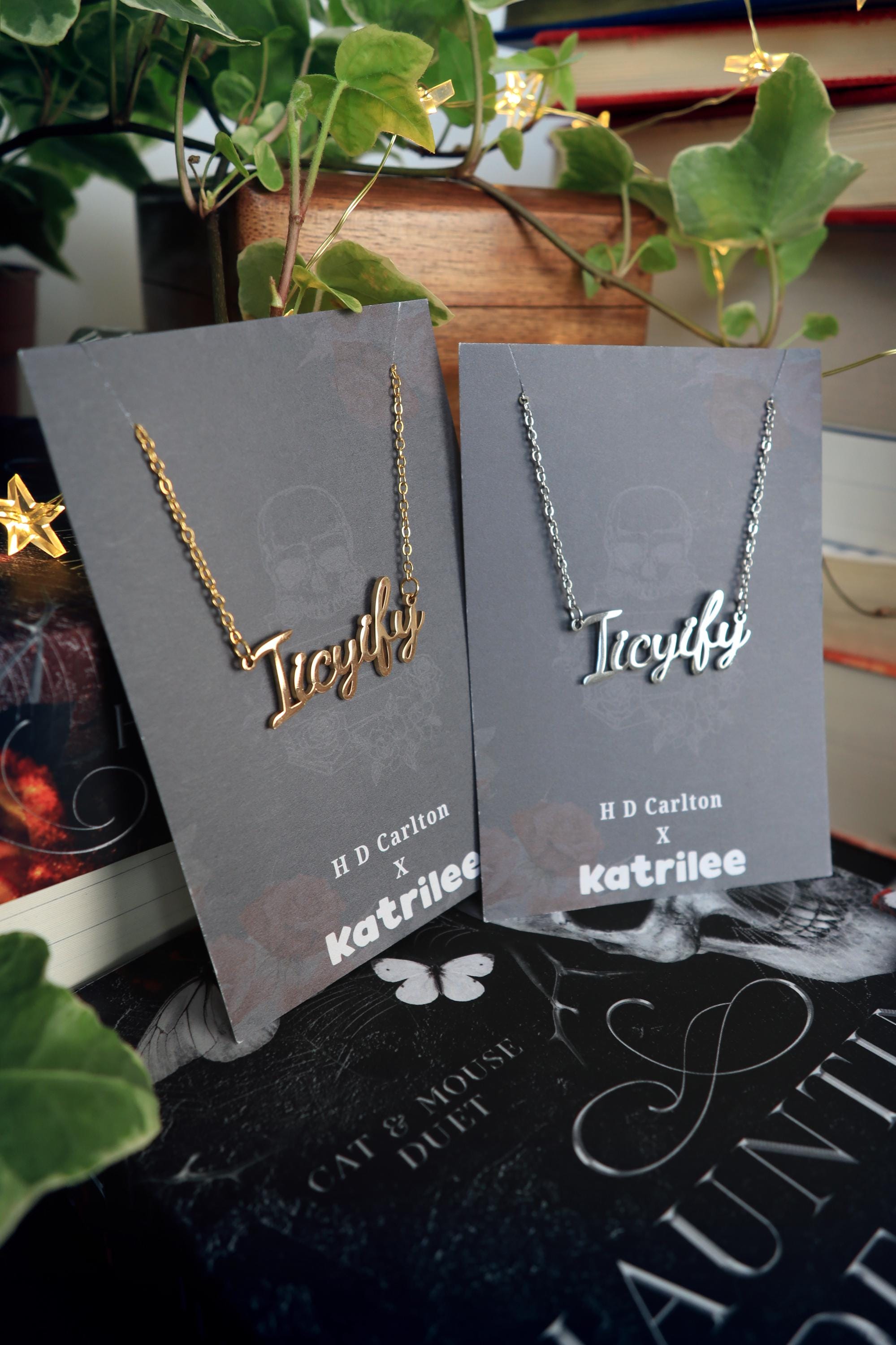 Haunting Adeline IICYIFY Stainless Steel Gold and Silver Name Necklace, H D Carlton Dark Romance Bookish Merch, Gift For Reader