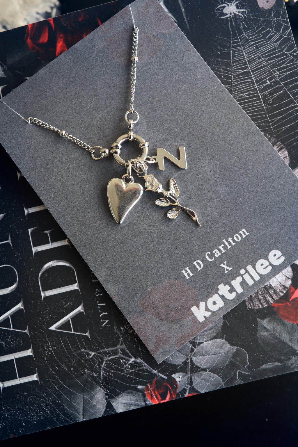 Haunting Adeline Stainless Steel Gold and Silver Charm Necklace, H D Carlton Dark Romance Bookish Merch, Gift For Reader, Chunky Chain