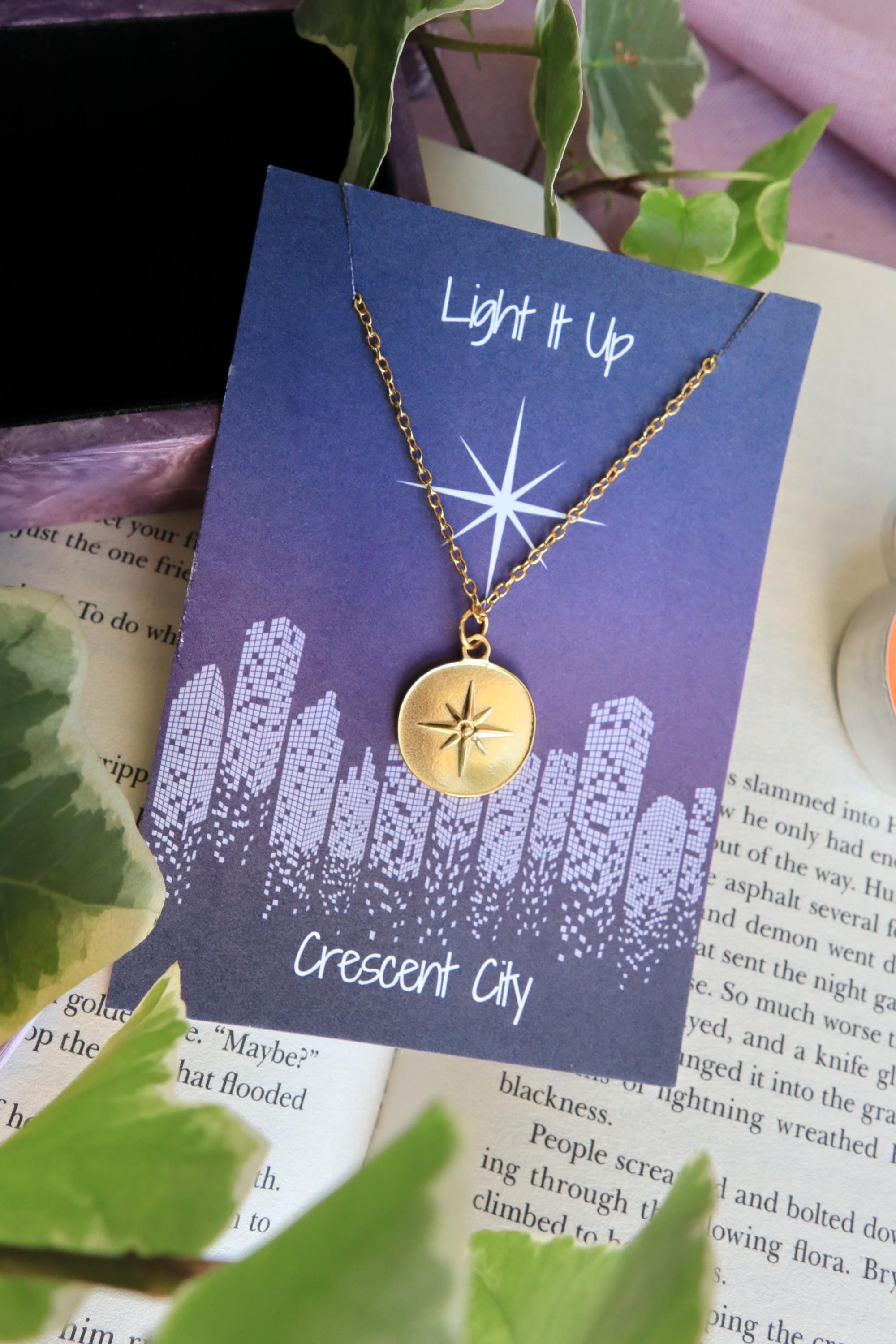 Officially Licenced Crescent City Starborn Coin Necklace, Bryce Quinlan, Gold and Silver, Fantasy Books, Bookish merch, Reader Gift