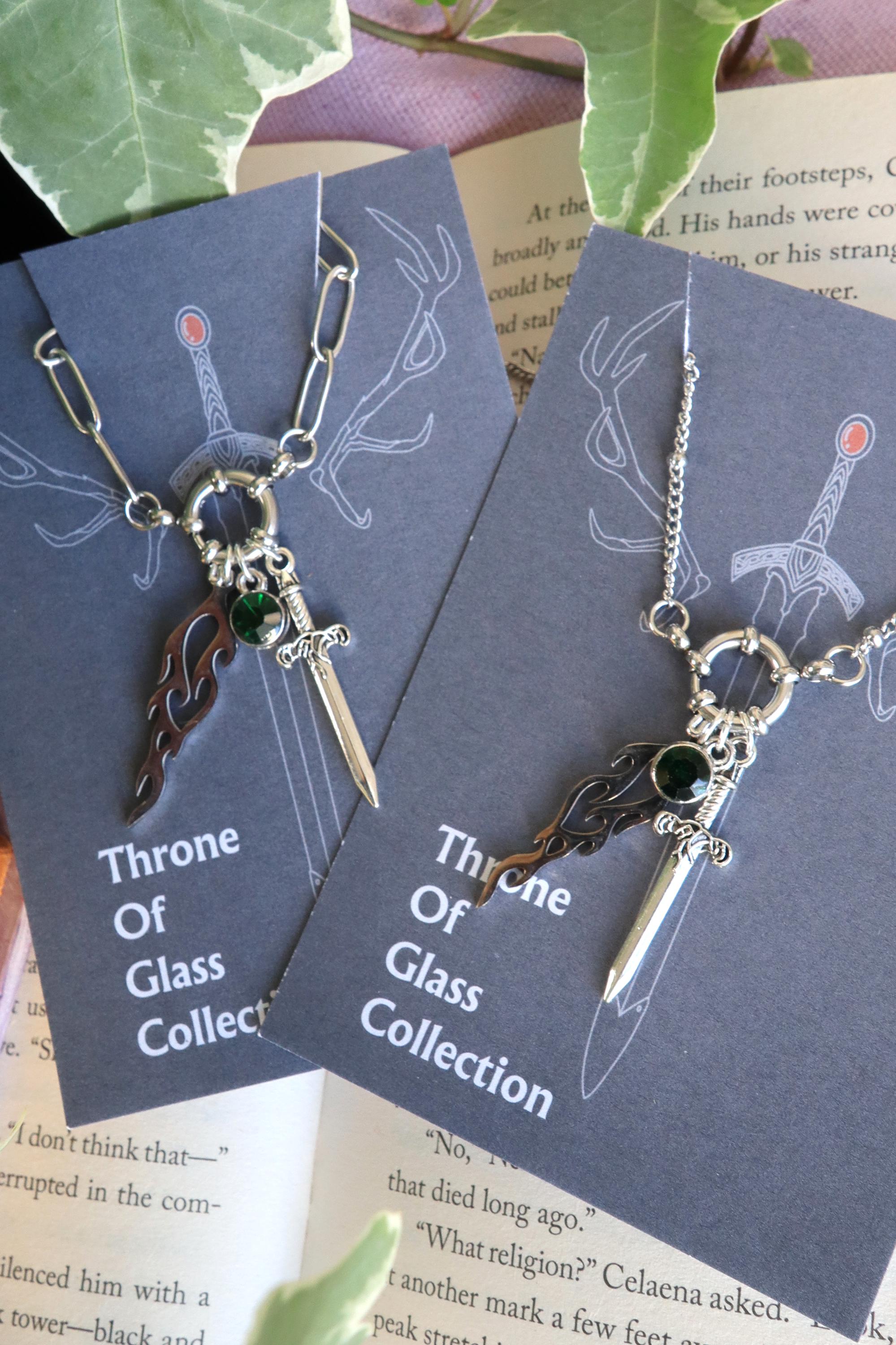 Officially Licenced Fireheart Charm Necklace stainless steel Throne of Glass Merch Bookish Gifts Silver Gold Necklace Fantasy Romance Reader