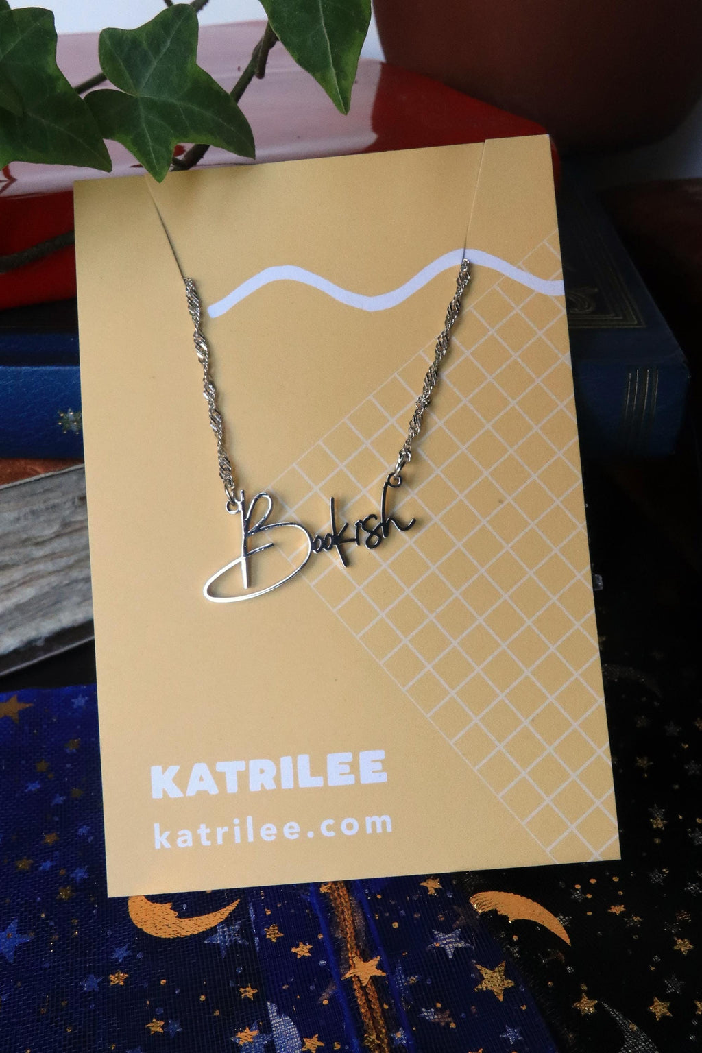 Bookish Stainless Steel Necklace, book bestie gift, laser cut name necklace, gold silver, bookish merch, gift for reader booktok bookstagram