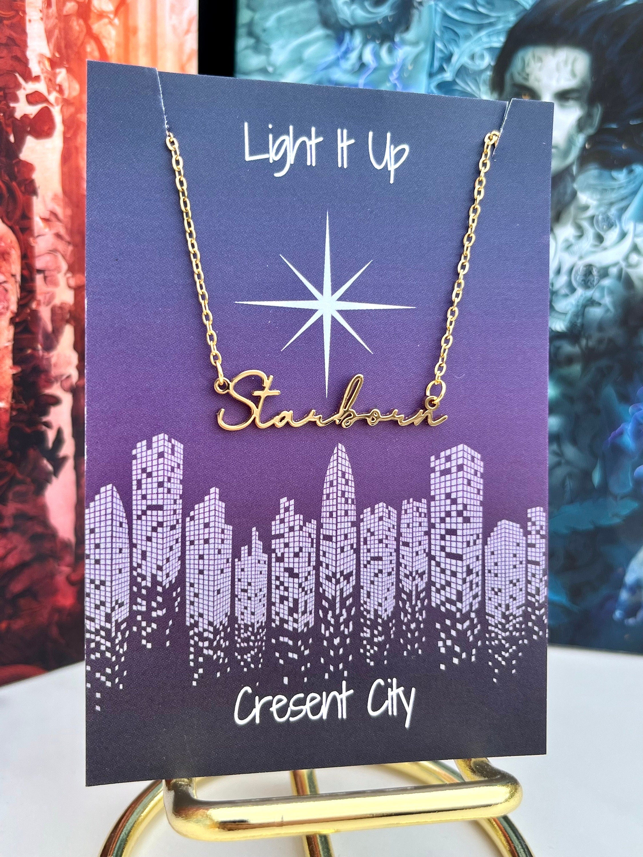 Officially Licenced Crescent City Starborn Bryce Quinlan Name Necklace, Stainless Steel, Fantacy Bookish Merch, Sarah J Maas, romance reader
