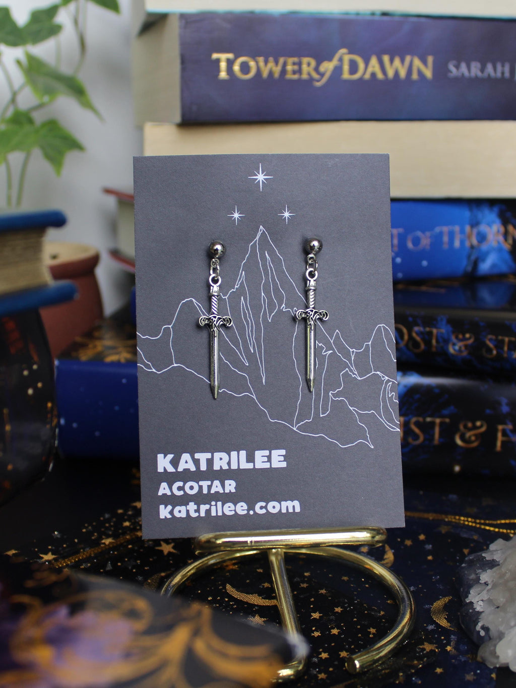 Officially Licenced ACOTAR Nesta Valkyrie Sword Earring , Surgical Steel, Book Series, Bookish Gifts, A Court of Silver Flames Fantasy Merch