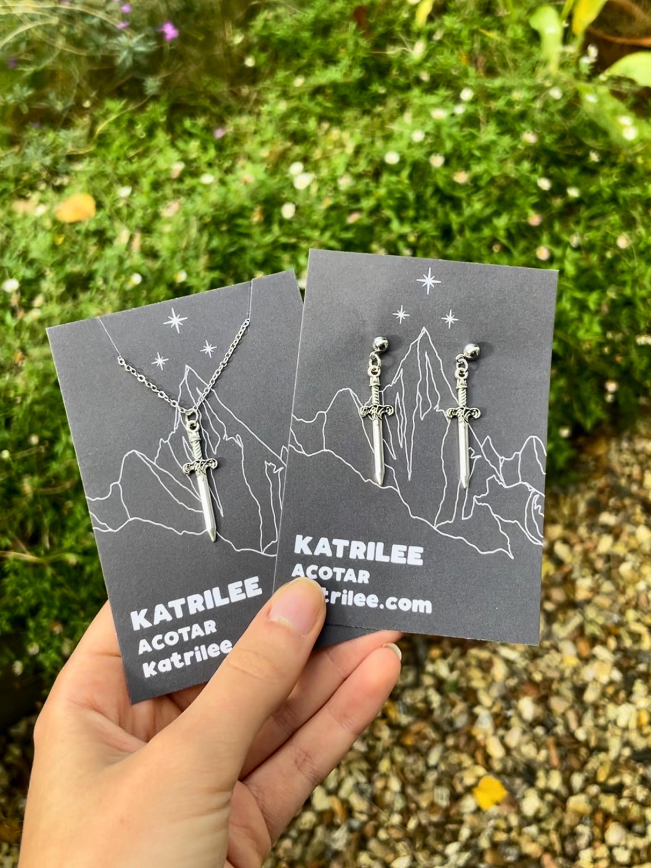 Officially Licenced ACOTAR Nesta Valkyrie Sword Necklace, Surgical Steel, Book Series, Bookish Gifts, A Court of Silver Flames Fantasy Merch