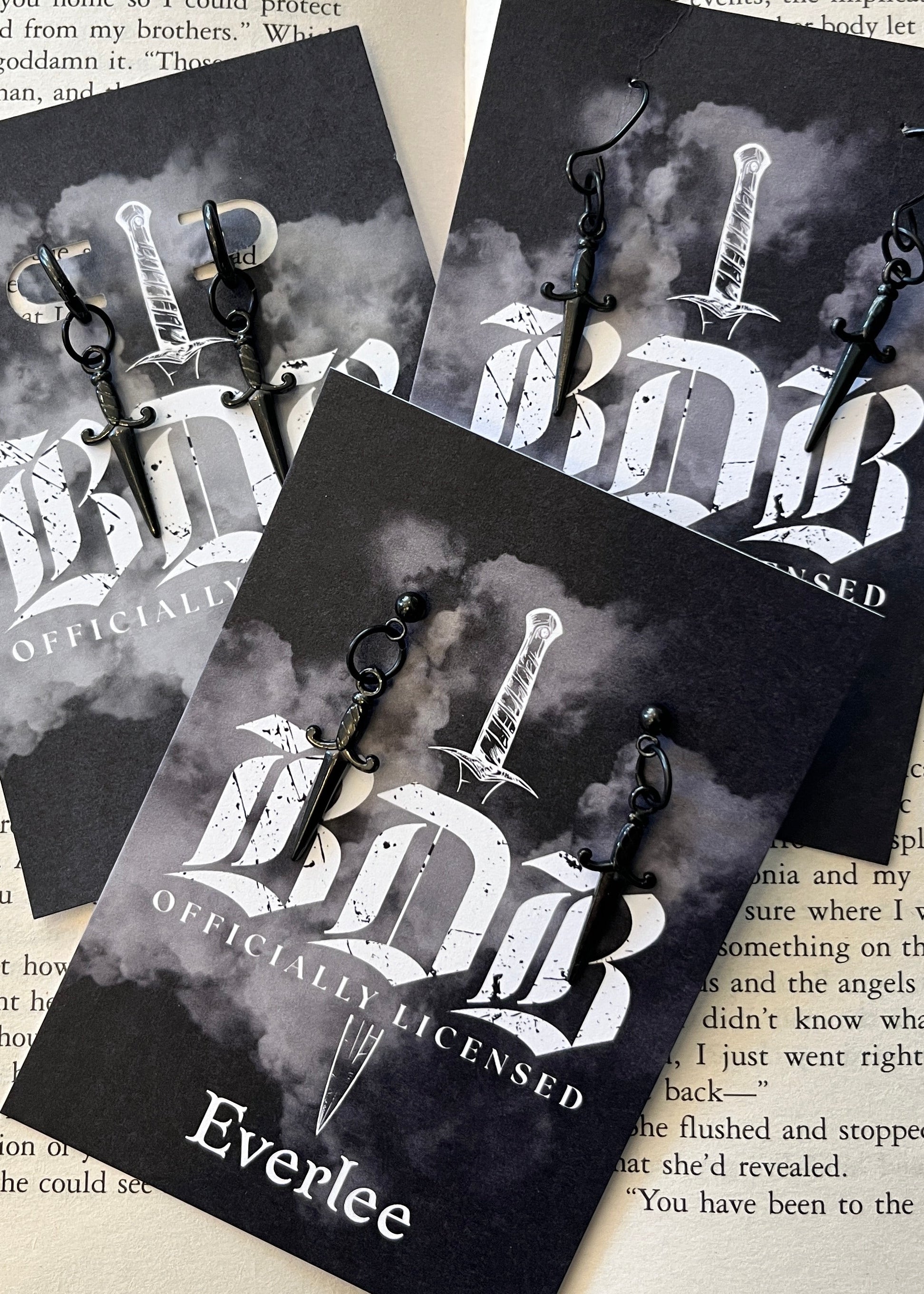 Black Dagger Brotherhood Stainless Steel Dagger Earrings - Officially Licensed