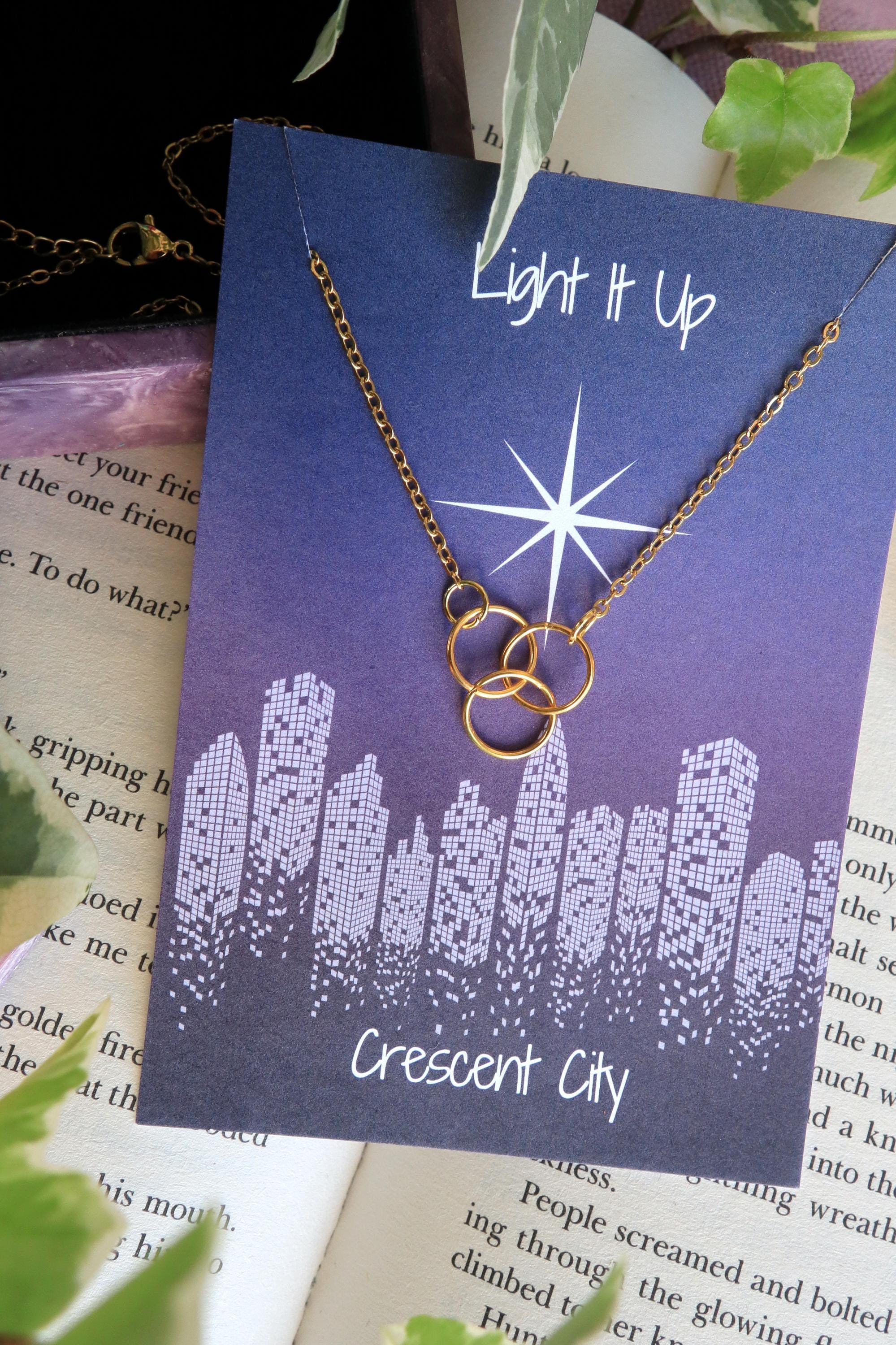 Officially Licenced Crescent City Archesian Amulet Necklace, Bryce Quinlan, Gold and Silver, Fantasy Books, Bookish merch, Reader Gift