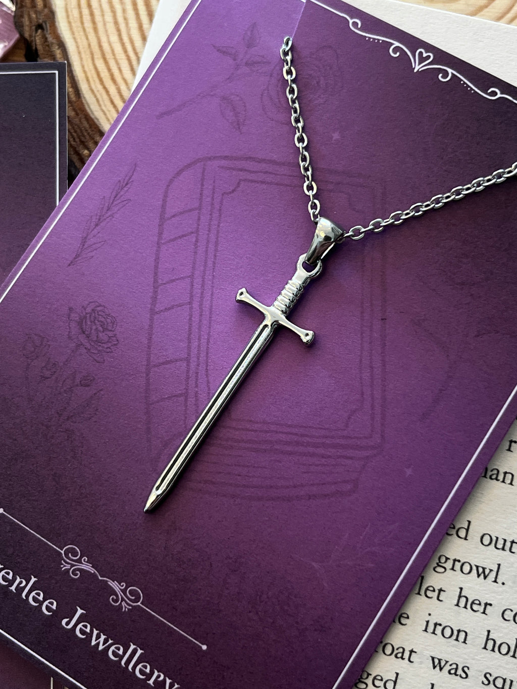 Silver Sword Stainless Steel Necklace Pendant
