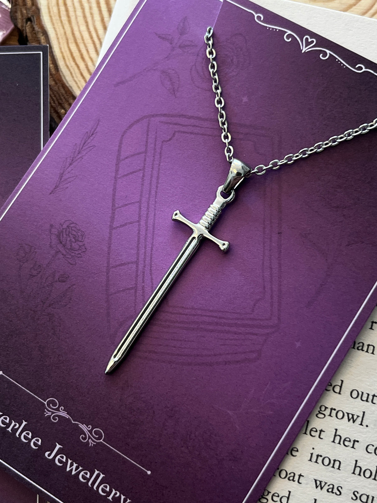 Silver Sword Stainless Steel Necklace Pendant