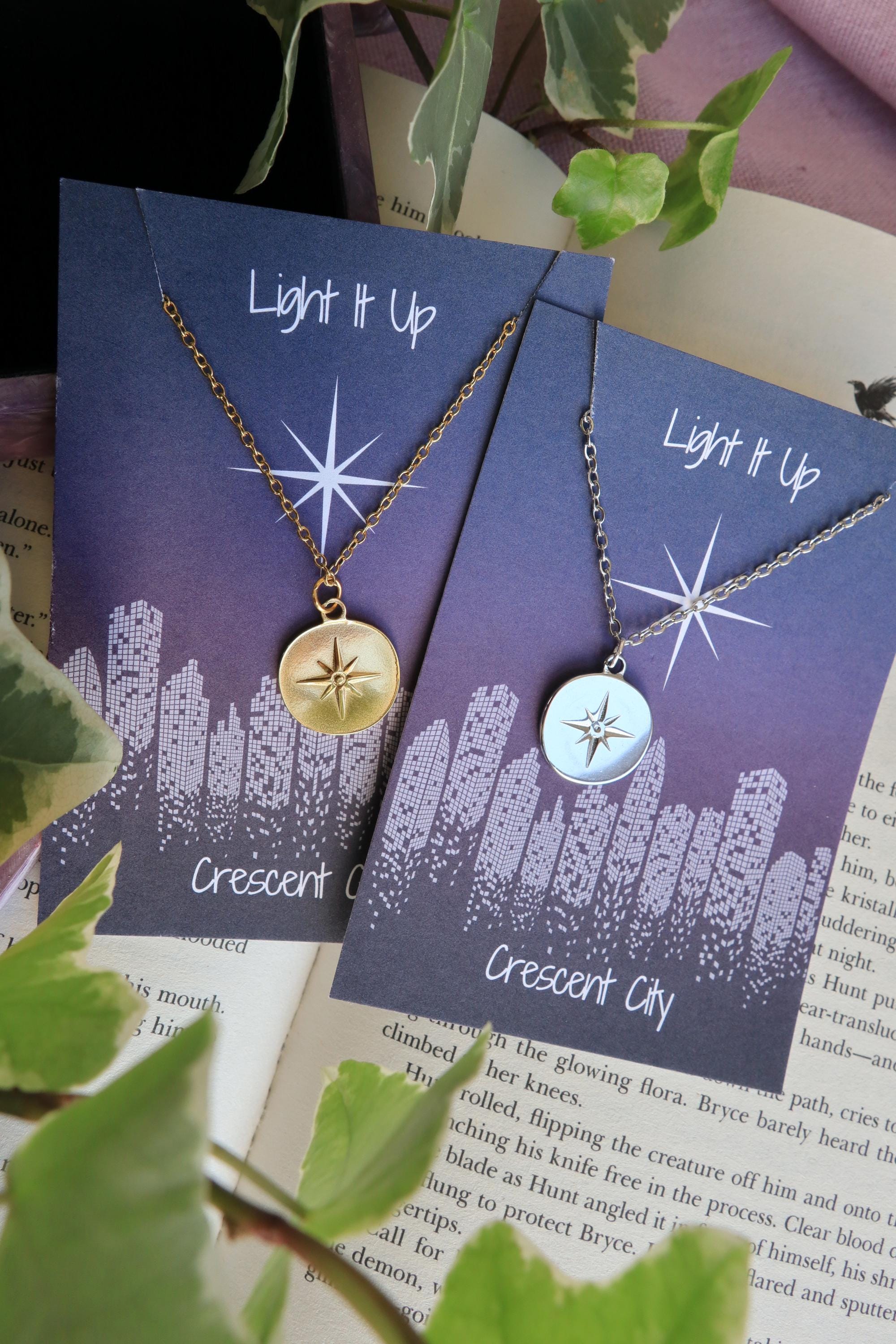 Officially Licenced Crescent City Starborn Coin Necklace, Bryce Quinlan, Gold and Silver, Fantasy Books, Bookish merch, Reader Gift