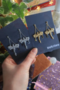 Celestial Dragon Dangle Stainless Steel Earrings - Gold and Silver