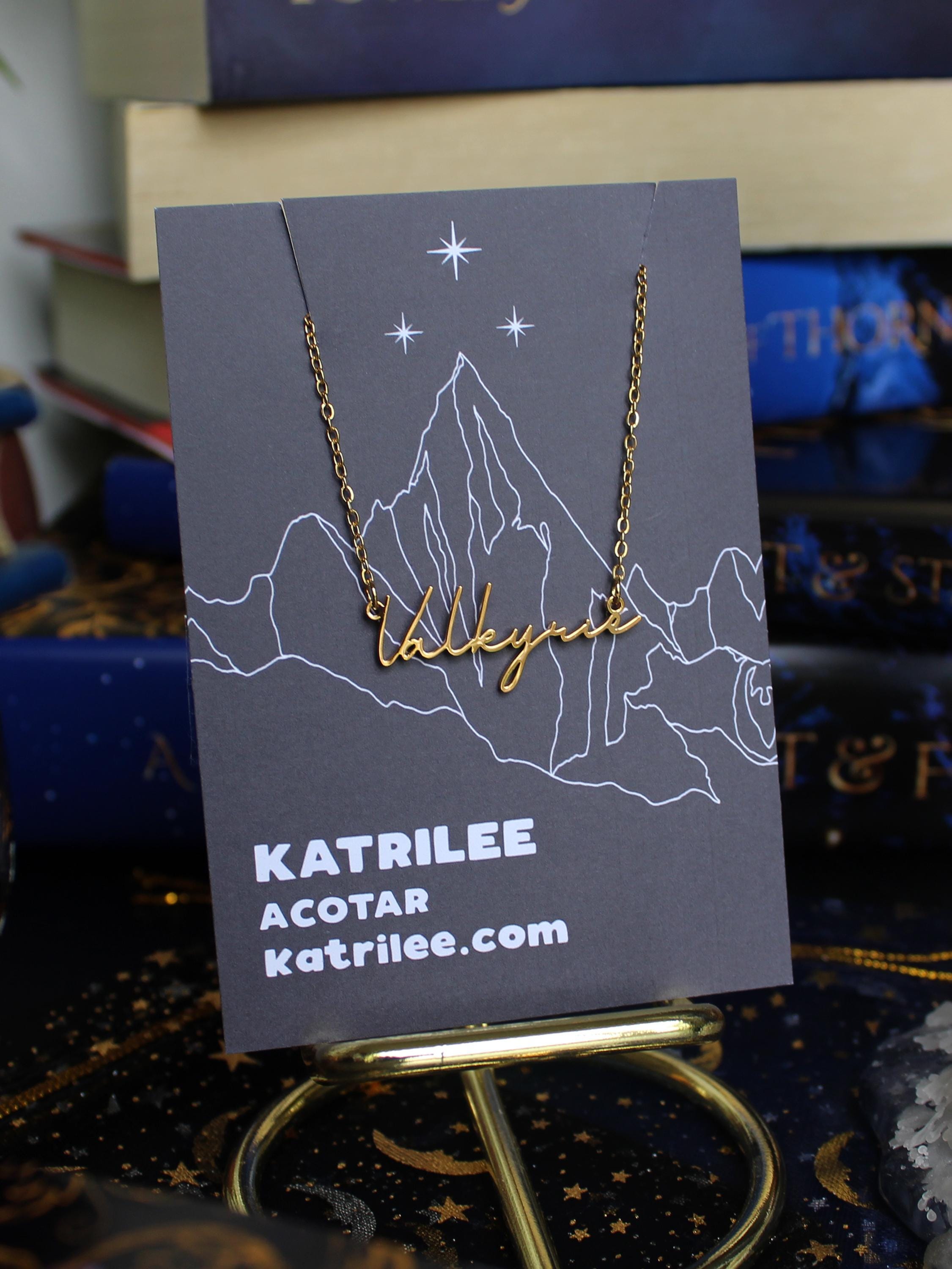 Officially Licenced Valkyrie Stainless Steel Necklace, ACOTAR Merch, Nesta, Bookish Gifts, Silver Gold Necklace Fantasy Romance Reader