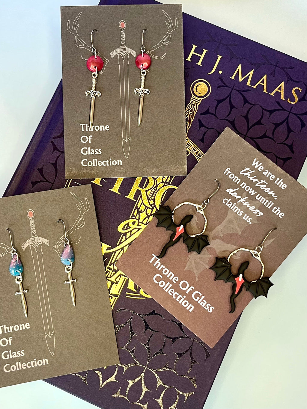 Officially Licenced Goldryn Sword Stainless Steel Earrings, Throne of Glass Merch, Aelin Galathynius, Fantasy Books, Silver, Bookish Gift