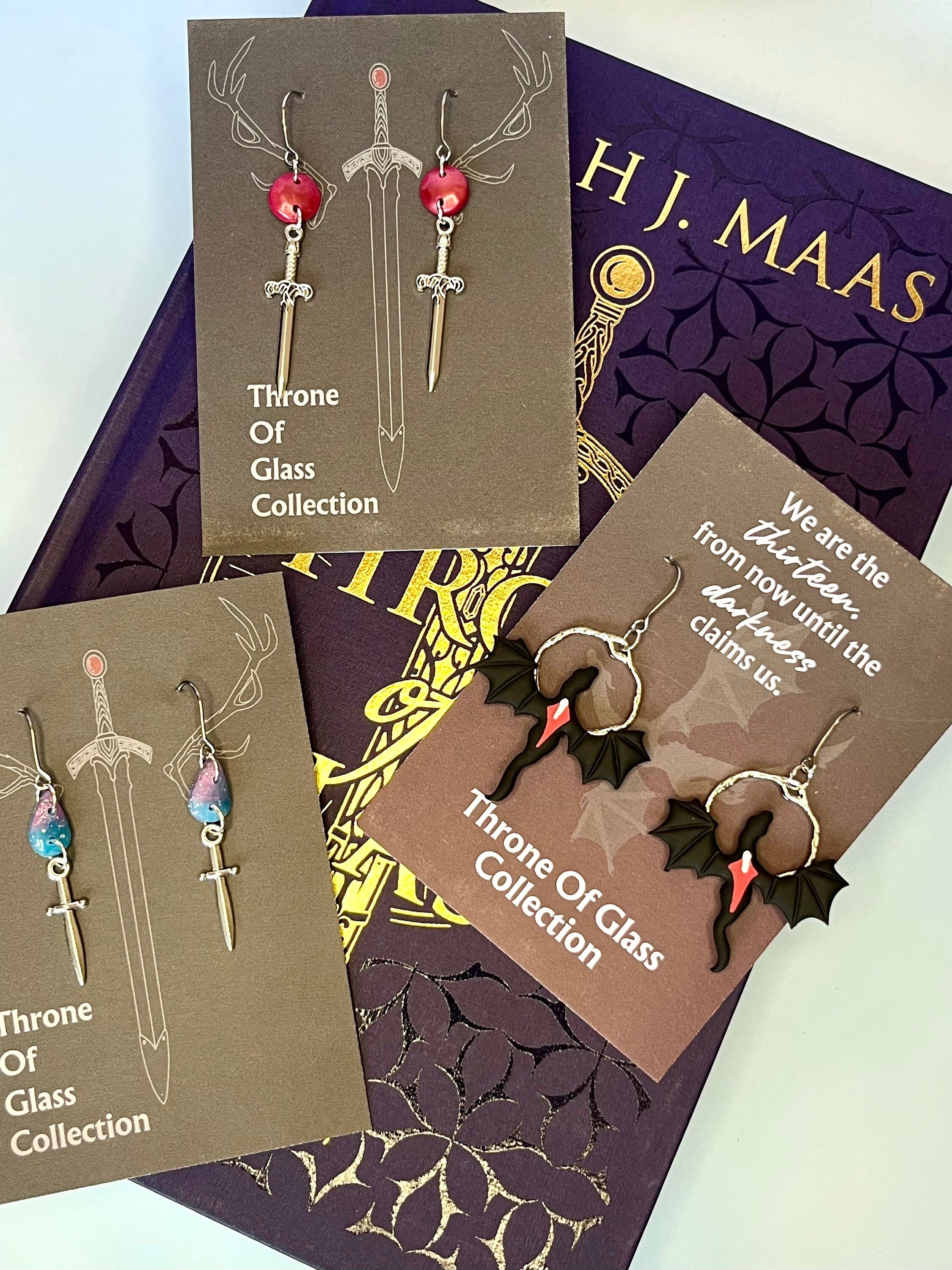 Officially Licenced Goldryn Sword Stainless Steel Earrings, Throne of Glass Merch, Aelin Galathynius, Fantasy Books, Silver, Bookish Gift