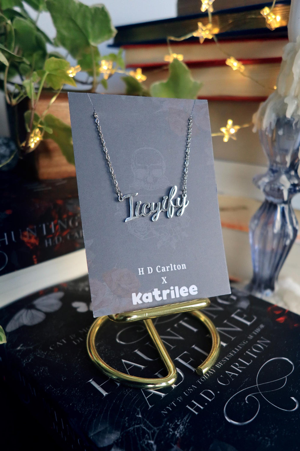 Haunting Adeline IICYIFY Stainless Steel Gold and Silver Name Necklace, H D Carlton Dark Romance Bookish Merch, Gift For Reader