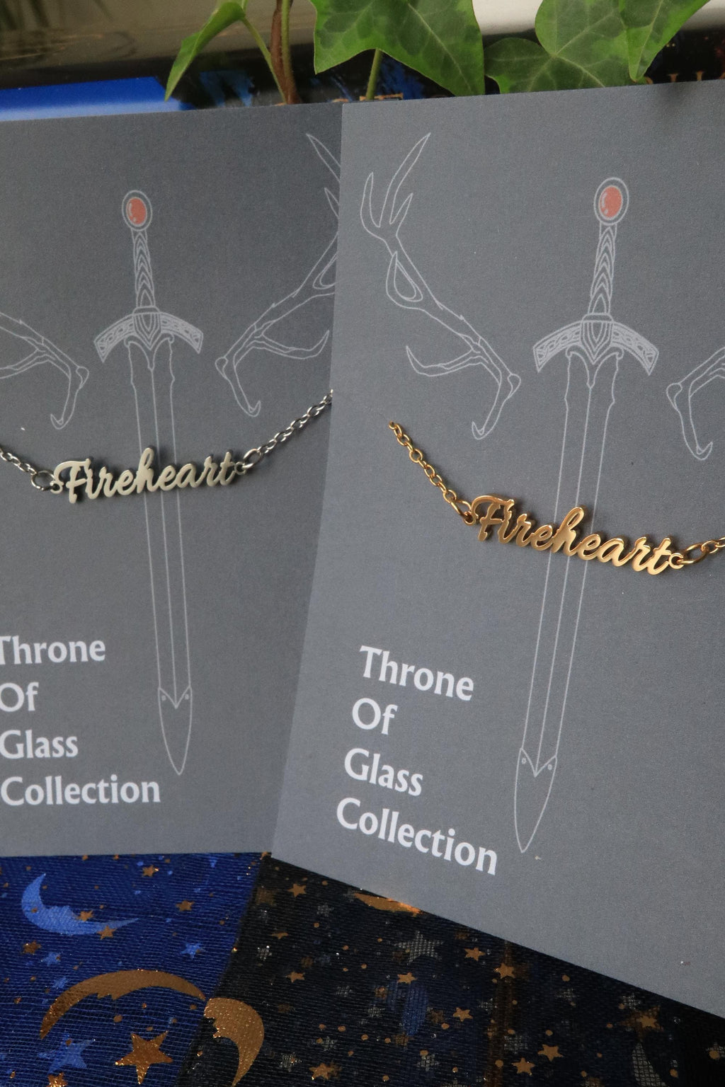 Officially Licenced Fireheart Stainless Steel Bracelet, Throne of Glass Merch, Bookish Gifts, Silver Gold Necklace Fantasy Romance Reader