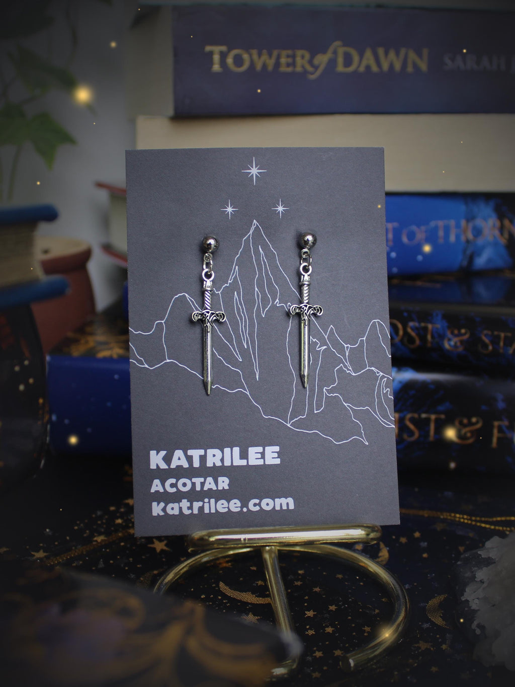 Officially Licenced ACOTAR Nesta Valkyrie Sword Earring , Surgical Steel, Book Series, Bookish Gifts, A Court of Silver Flames Fantasy Merch