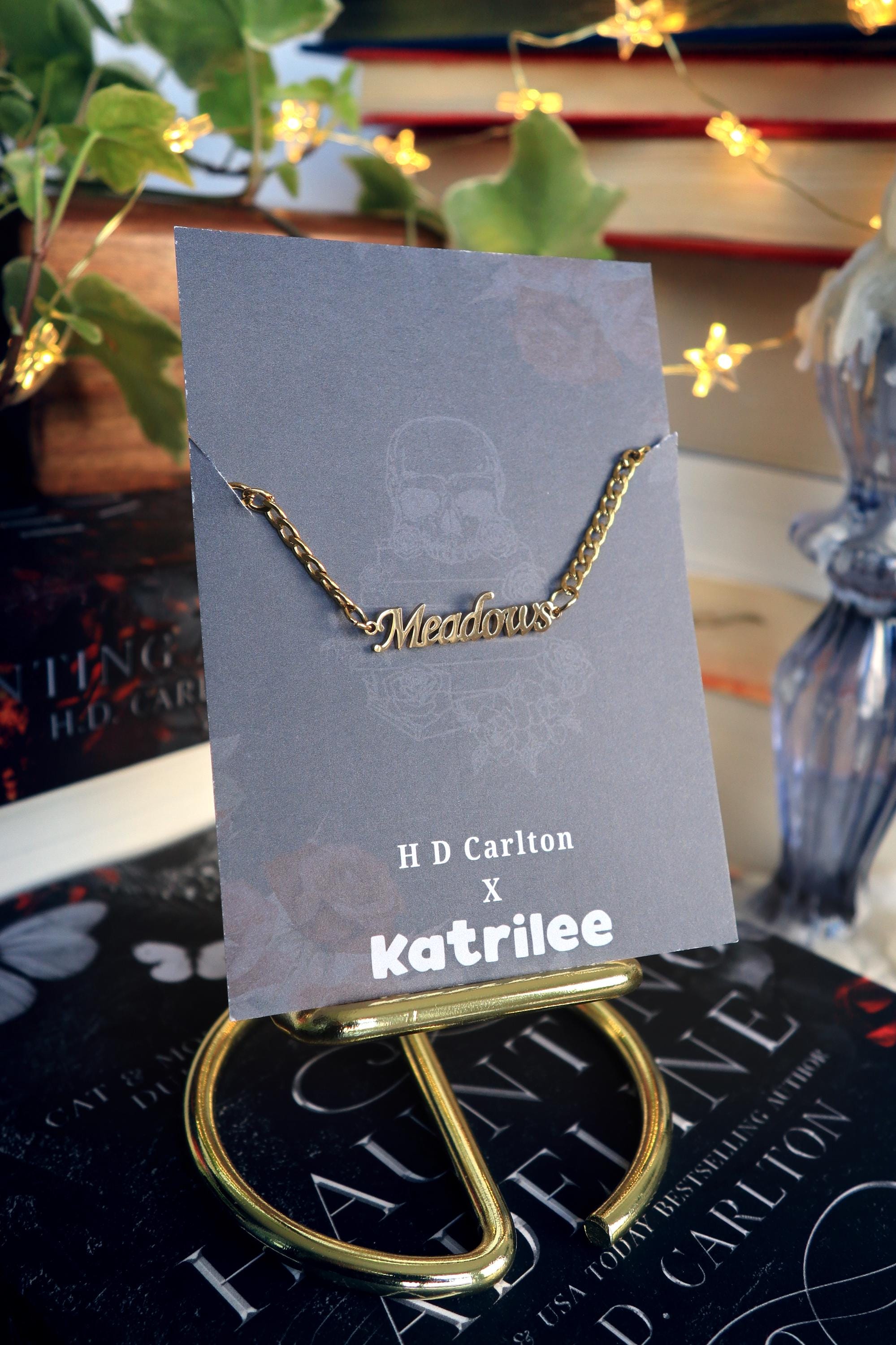 Haunting Adeline Meadows Stainless Steel Gold and Silver Name Bracelet, H D Carlton Dark Romance Bookish Merch, Gift For Reader