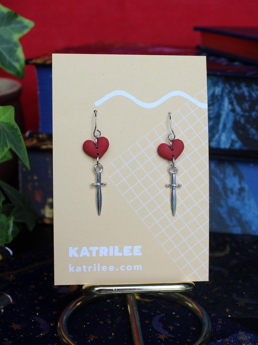 Enemies to Lovers Sword and Heart Stainless Steel Necklace, Black Heart Crystal, Bookish Book Lover Gifts, Romance Readers, Fantasy Gothic