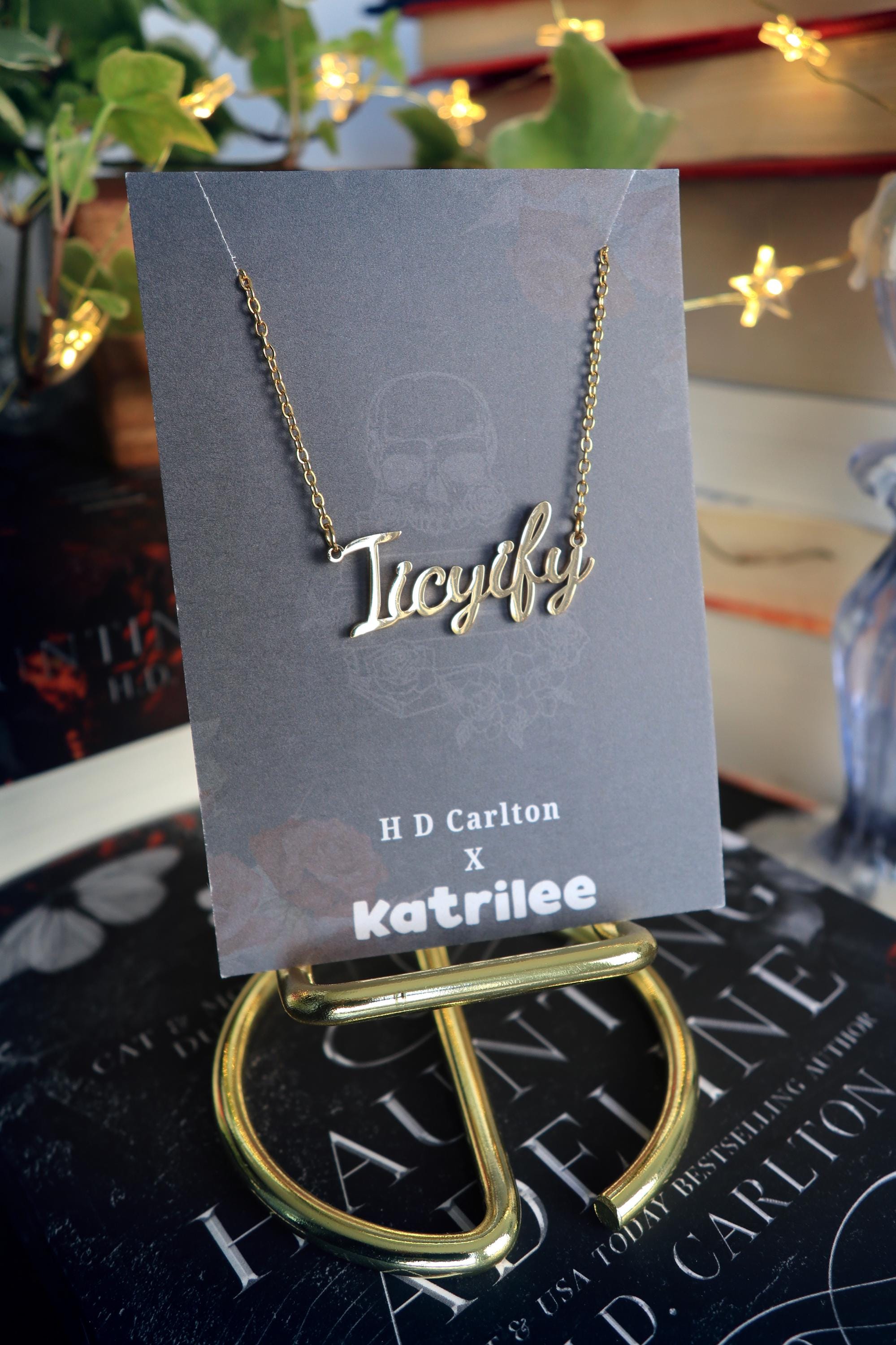 Haunting Adeline IICYIFY Stainless Steel Gold and Silver Name Necklace, H D Carlton Dark Romance Bookish Merch, Gift For Reader