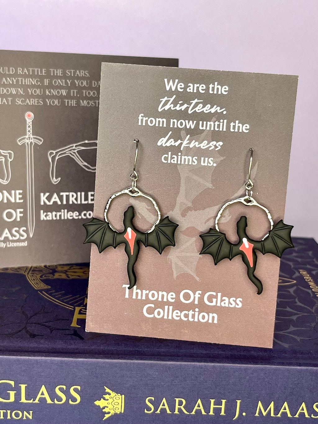 Officially Licensed Manon Blackbeak Wyvern Earrings, Handmade Polymer Clay Stainless Steel, Throne of Glass Merch Bookish Gifts Sarah J Maas