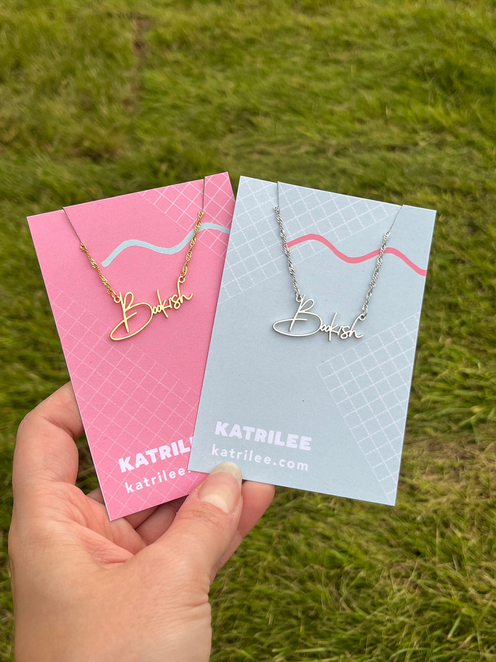 Bookish Stainless Steel Necklace, book bestie gift, laser cut name necklace, gold silver, bookish merch, gift for reader booktok bookstagram