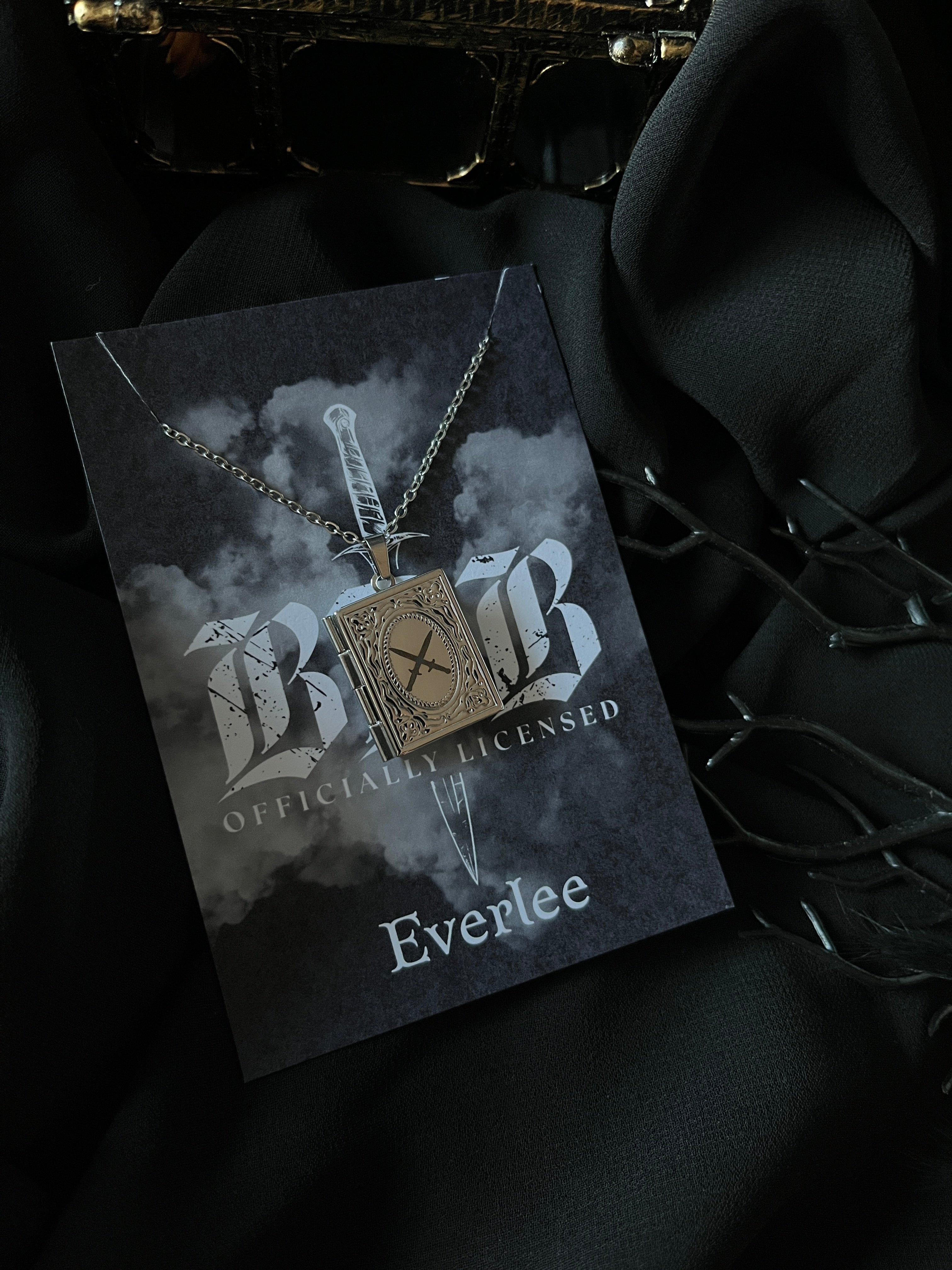 Crossed Dagger Stainless Steel Book Locket - Officially Licensed Black Dagger Brotherhood