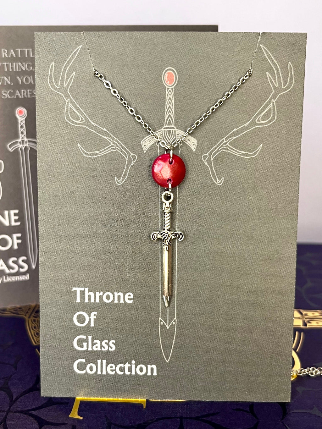 Officially Licenced Goldryn Sword Stainless Steel Necklace, Throne of Glass Merch, Aelin Galathynius, Fantasy Pendant, Silver, Bookish Gift