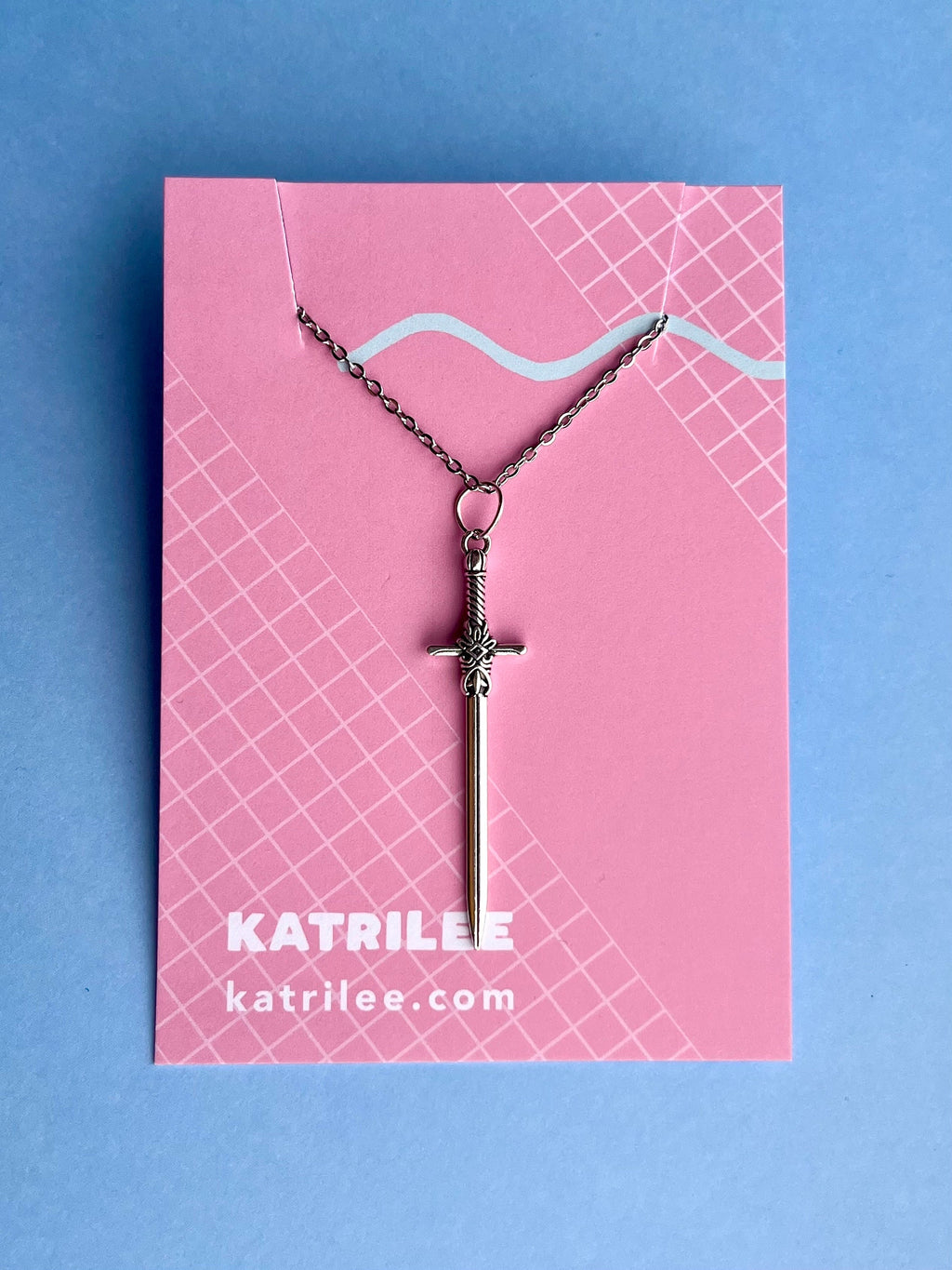 Silver Sword Stainless Steel Necklace Pendant, Bookish Book Lover Gifts, Romance Readers, Fantasy Gothic, Renaissance Fayre, Valkyrie